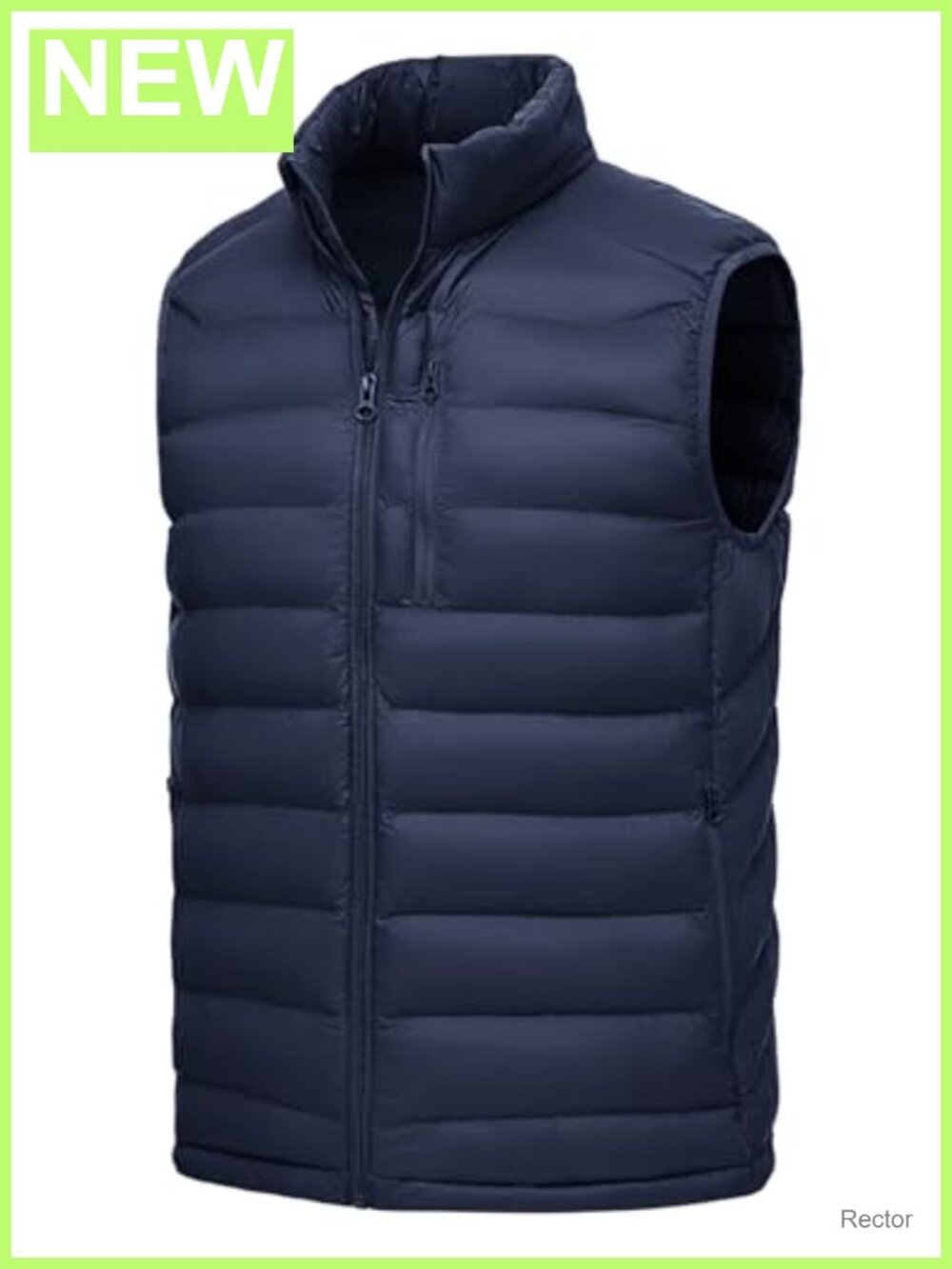 Men's Puffer Vest Lightweight Water Resistant Nylon Full Zip Outdoor